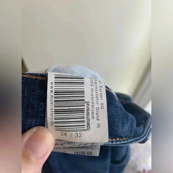 Mavi 34/32 Jake Slim Leg Skinny Jeans Medium Blue Wash Stretchy Men’s Pants - Picture 10 of 14